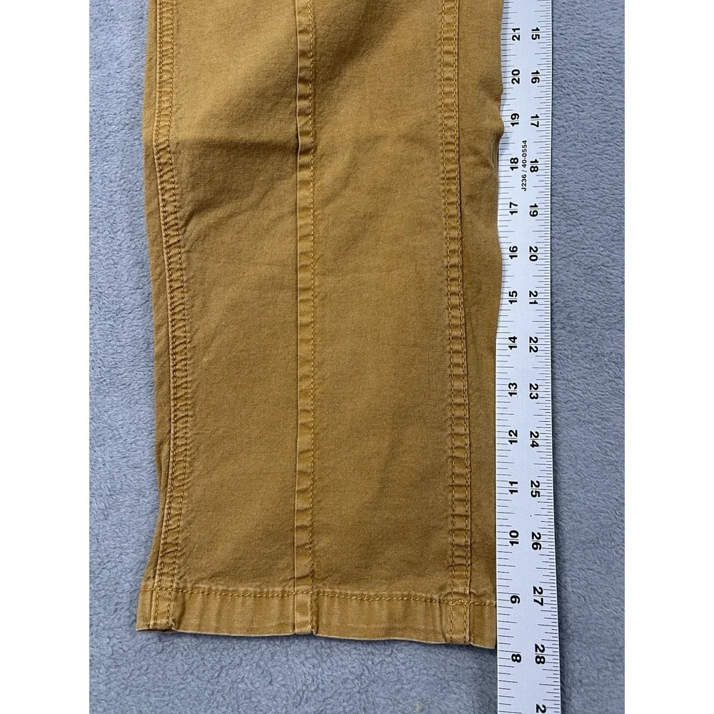 Anthropologie The Wanderer Pants Women 32 Brown Cotton Linen Blend Cargo Utility